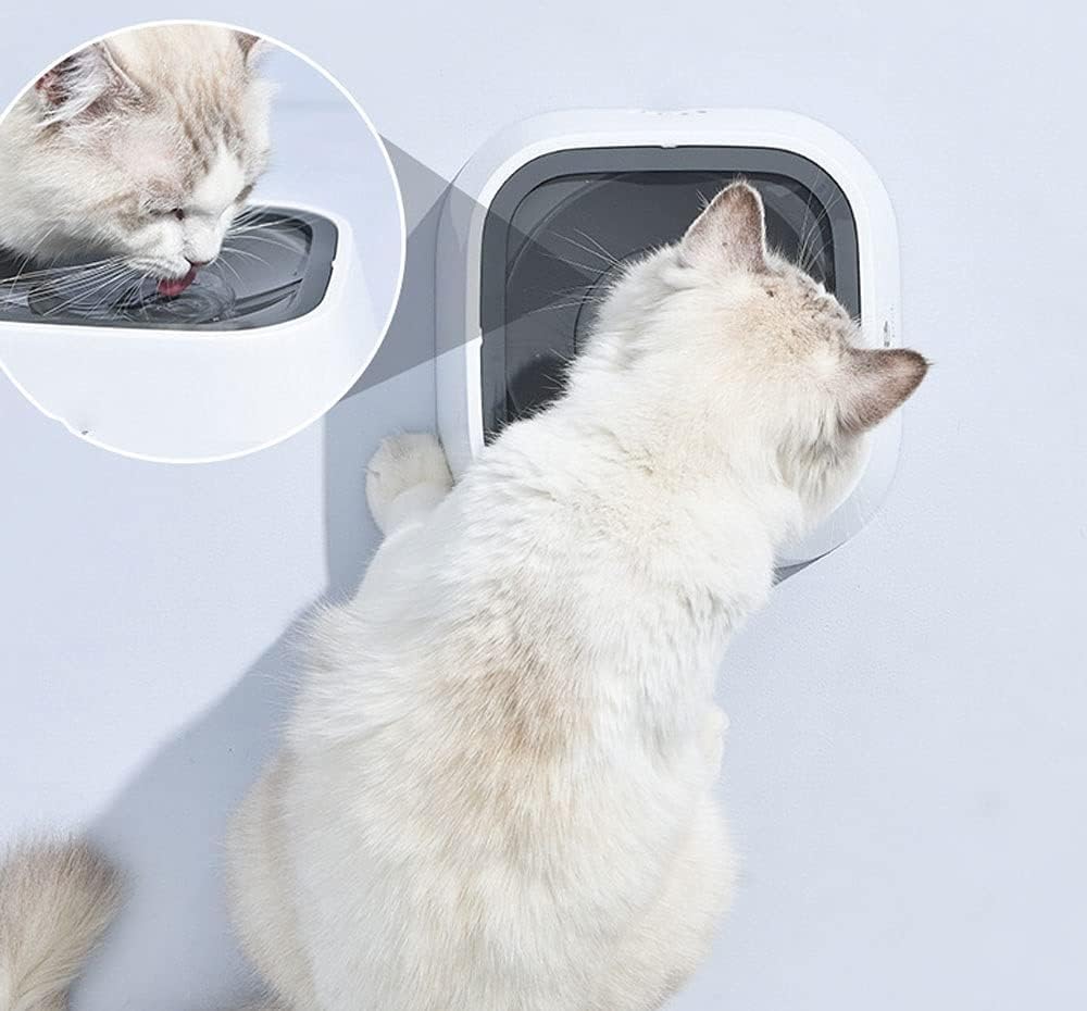 Dispensador de Agua para Mascotas, comedero Lento para Perros, Bebedero portátil para Perros, Gatos y Mascotas, Bebedero automático de circulación (Rosa) (Gris)