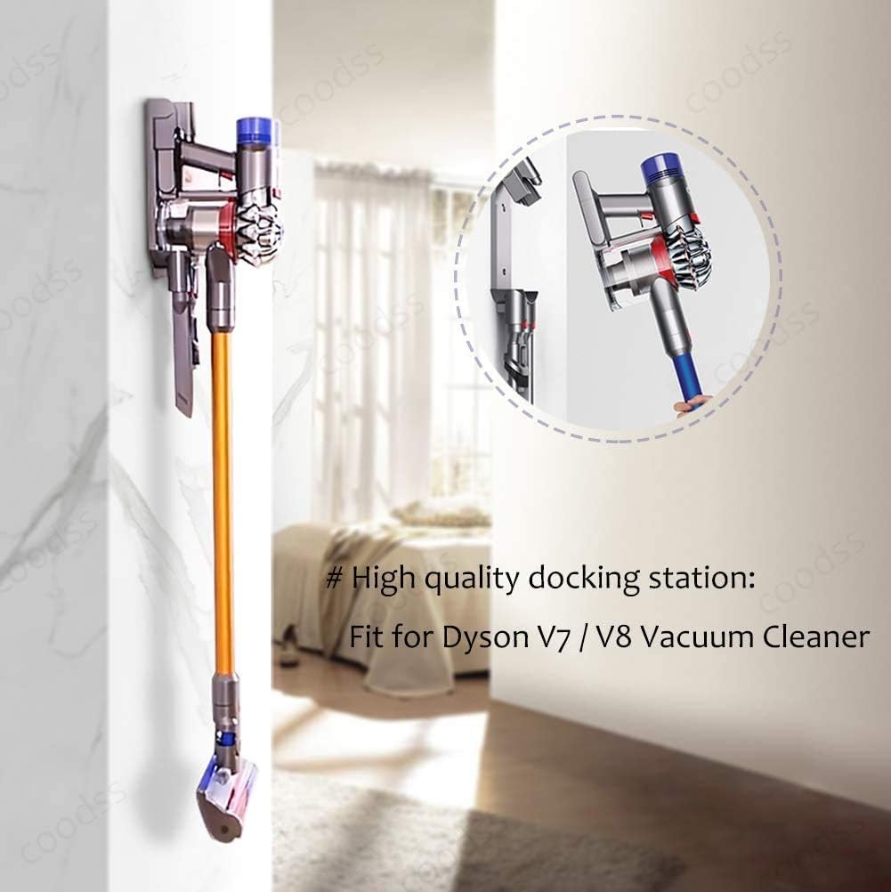 Garbage fighter V7 V8 Vacuum Cleaner Docking Station Replacement - Wall Mounted Accessories Bracket Compatible with Dyson V7 V8 Cord-Free Vacuum Cleaners | Part No. 967741-01