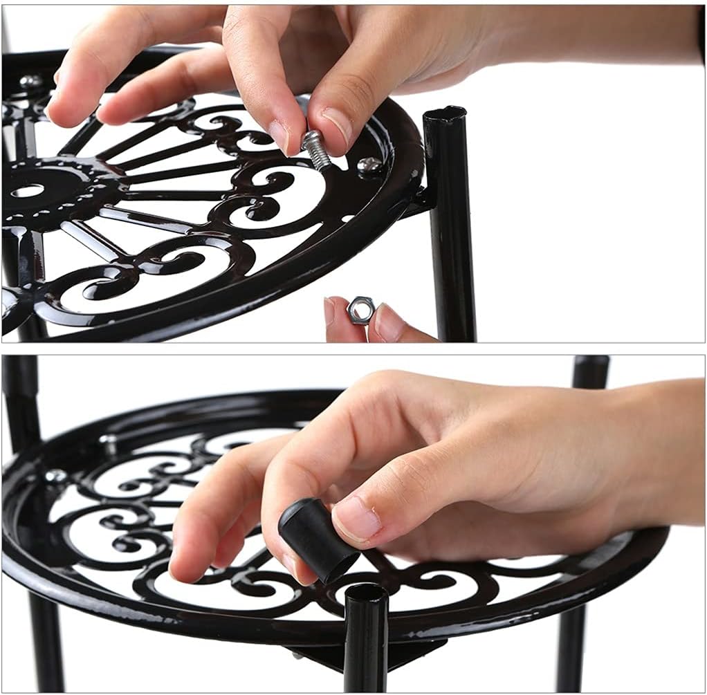 2 Holder Flower Stand Metal Plant Pot Stand Flower Display Shelf Garden Patio Home Outdoor