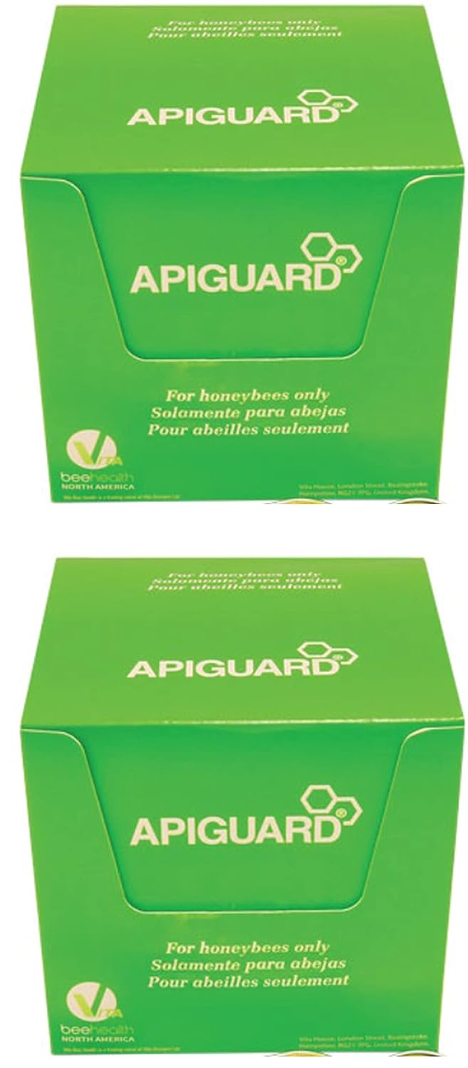 Apiguard Two Boxes of Ten 50g Trays - 2 Trays per hive Recommended (20) - for Control of Varroa Mites in Honey Bee Hives