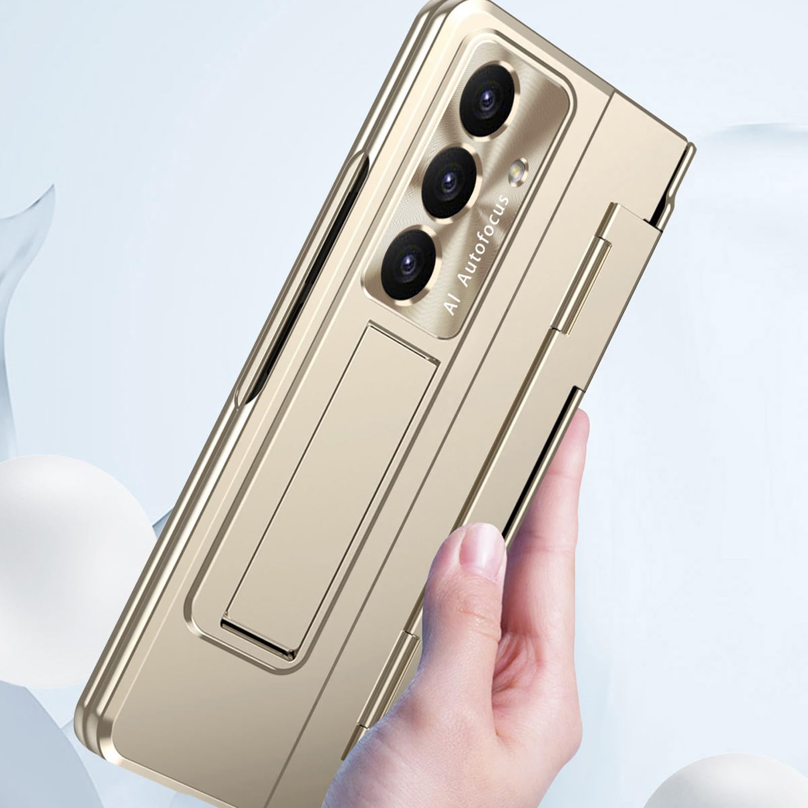 Platerowane etui do Samsung Galaxy Z Fold 8 Ultra, uchwyt na długopis z zamkiem błyskawicznym | Osłona ekranu Powłoka odporna na zarysowania soczewka niewidoczna osłona amortyzująca wstrząsy