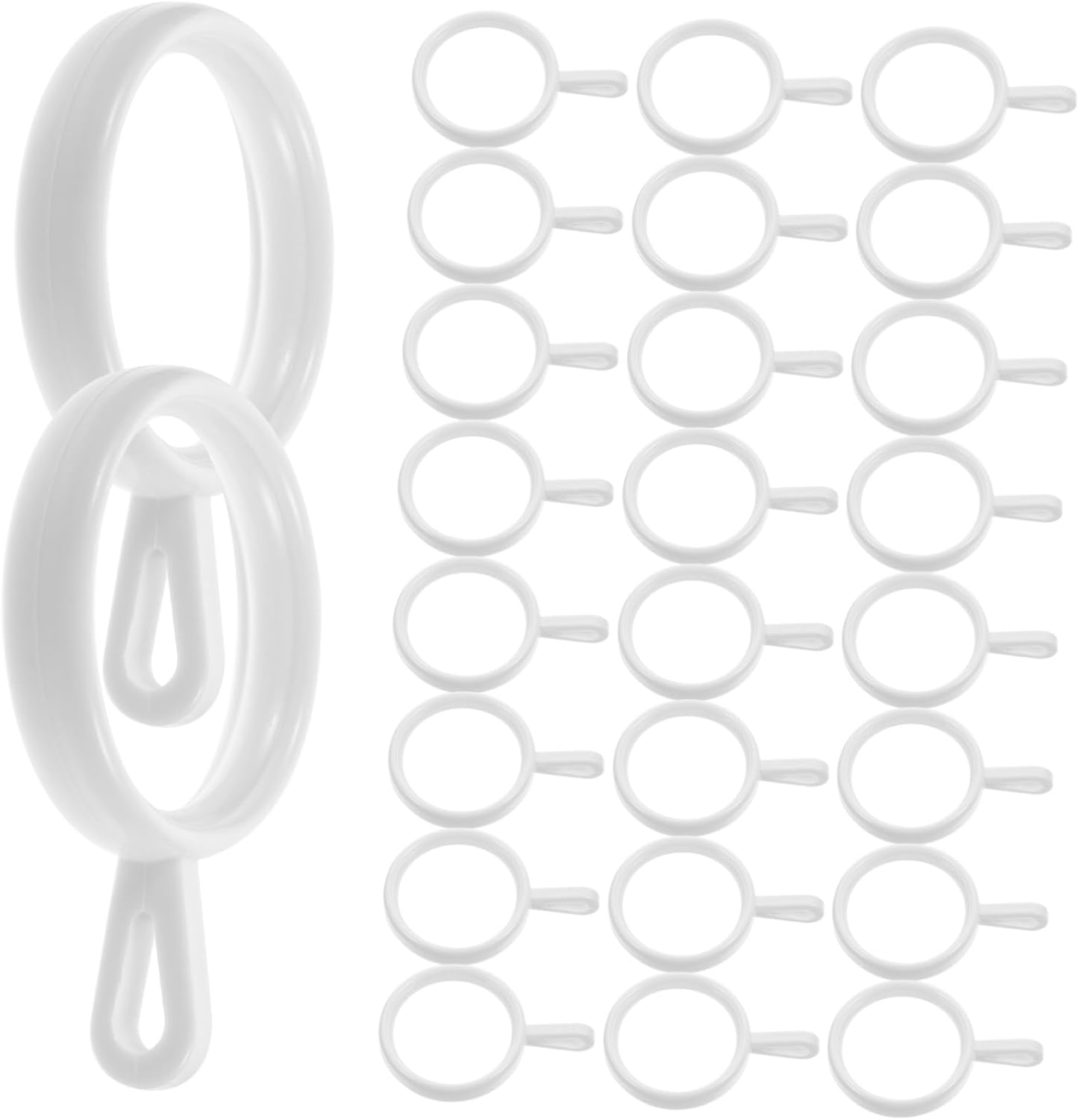 190pcs Shower Curtain Rings White Eyelet Rings for Grommets Easy Installation Elegant Material Bathroom Decor