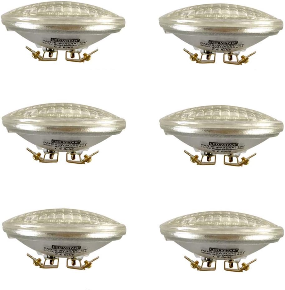 VSTAR LED PAR36 9W Bulb,12V 850-950lm(50W Halogen Equivalent),3000K Warm White,Water Resistant,for Landscape Light, Flood Light, Tractor Light,Truck Light (4 Pack)