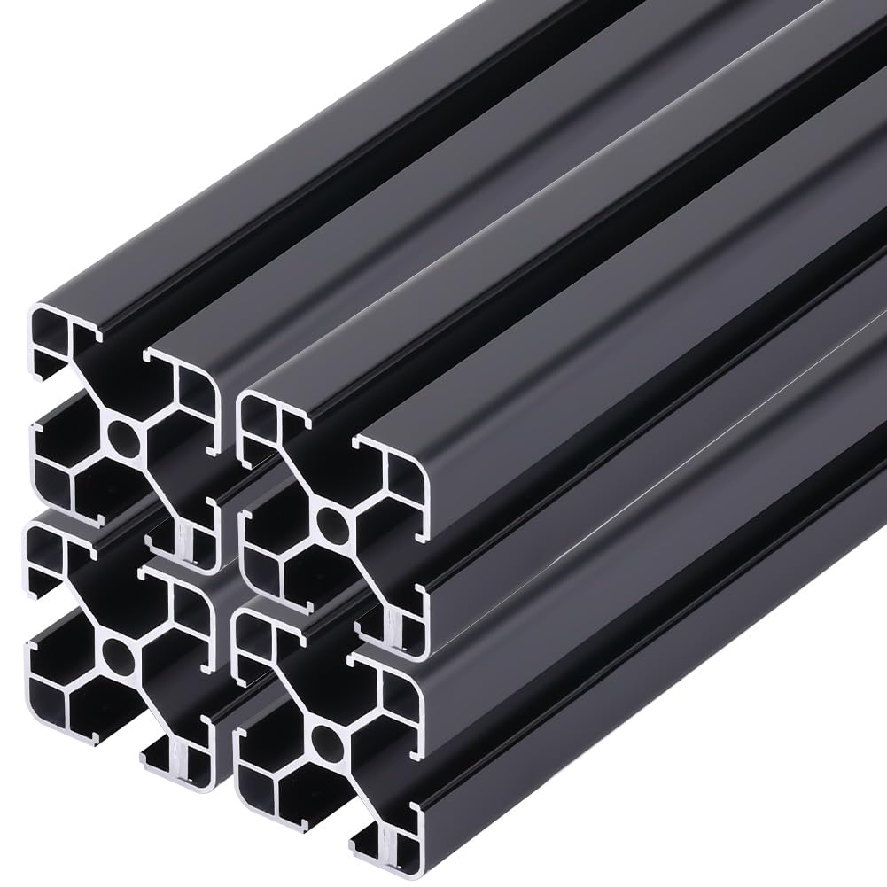 BENECREAT 4 Profilo di Estrusione In Alluminio 4040, Profilo In Alluminio Estruso con Scanalatura A T Da 40cm per Telaio di Stampante 3D, Macchine CNC e Costruzione di Attrezzature Fai-Da-Te, Nero