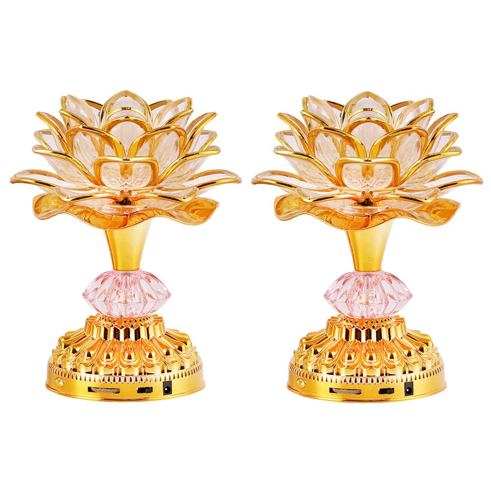 Amazon｜RAYWILL 蓮花 仏花 蓮の花 仏具 ロータス 蓮 造花 LED 7色変化