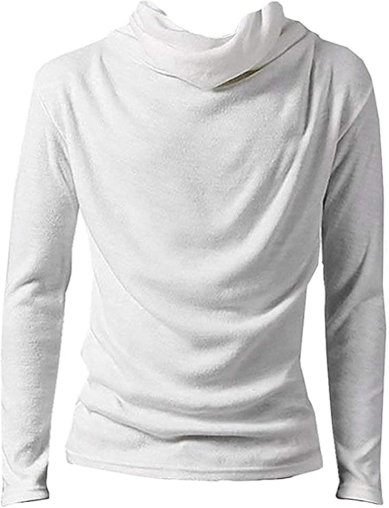 Amazon Ambly アフガンネック Tシャツ メンズ 長袖 無地 キレイめ カットソー ドレープ ロンt トップス ストレッチ 白 黒 グレー 赤 Tシャツ カットソー 通販