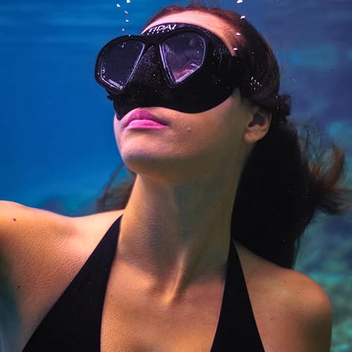 Miniatura 7 de Tidal Mask Aluma Pro con tecnología avanzada antivaho - para buceo, esnórquel y apnea. Lente de vidrio templado de bajo volumen. Máscara antivaho