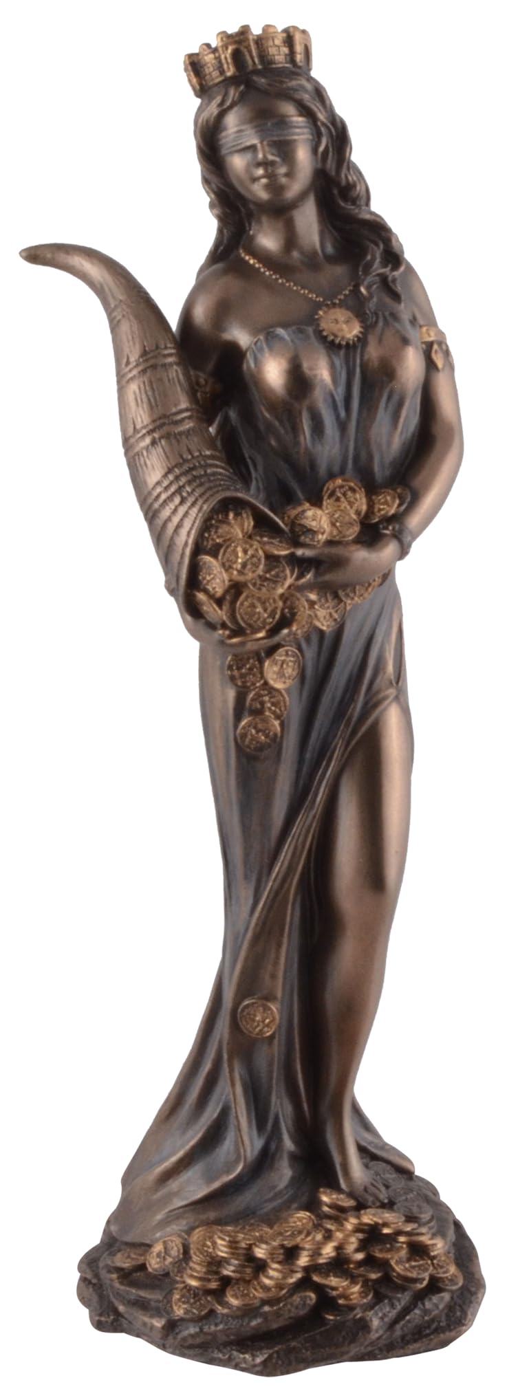 VERONESE Déesse Romaine Fortuna 19 cm Bronze Figure Jeu de Hasard