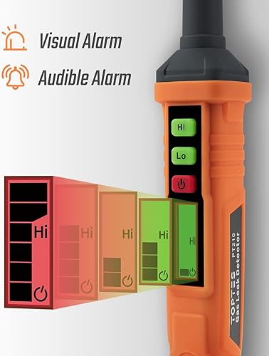 Miniatura 4 de TopTes Detector de fugas de gas PT210, detector de gas natural con alarma audible y visual, localizando la fuente de fugas de propano, metano y gas