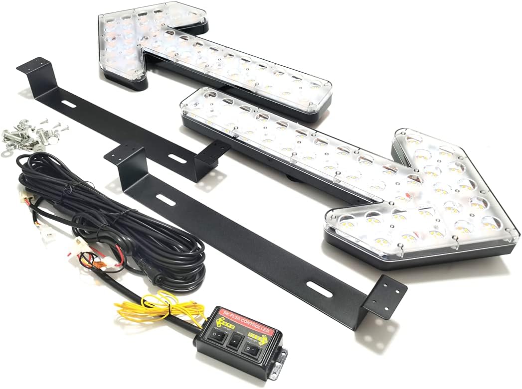 CFLMYYXGS 12V-24V Waterproof Vehicle LED Arrow Pilot Light Signal Light Watering Cart Sweeper Work Car Construction Vehicle LED Pilot Light Wrecker Indicator Light (Clear Case-Amber LED) : Automotive