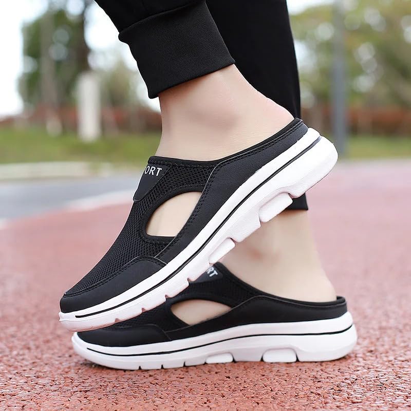 Image of Salma Footwear Men's Casual Slip-On Mules | Light Weight Mesh Summer Shoes | Backless Outdoor Walking Clogs, Sandals & Slippers for Men