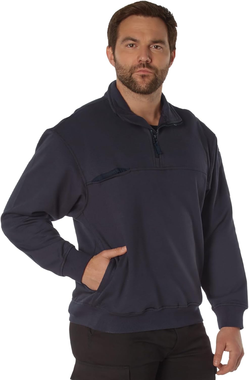 Rothco Quarter Zip Job Shirt – Warm 1/4 Zipper Long Sleeve Work Uniform Pullover Shacket