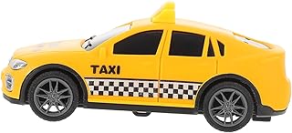 プルバックカーおもちゃと慣性レースカー 子供用ミニカー 幼児向け滑らか素材 きいろタクシーモデル 学習遊びと役割演技セット バッテリーなし