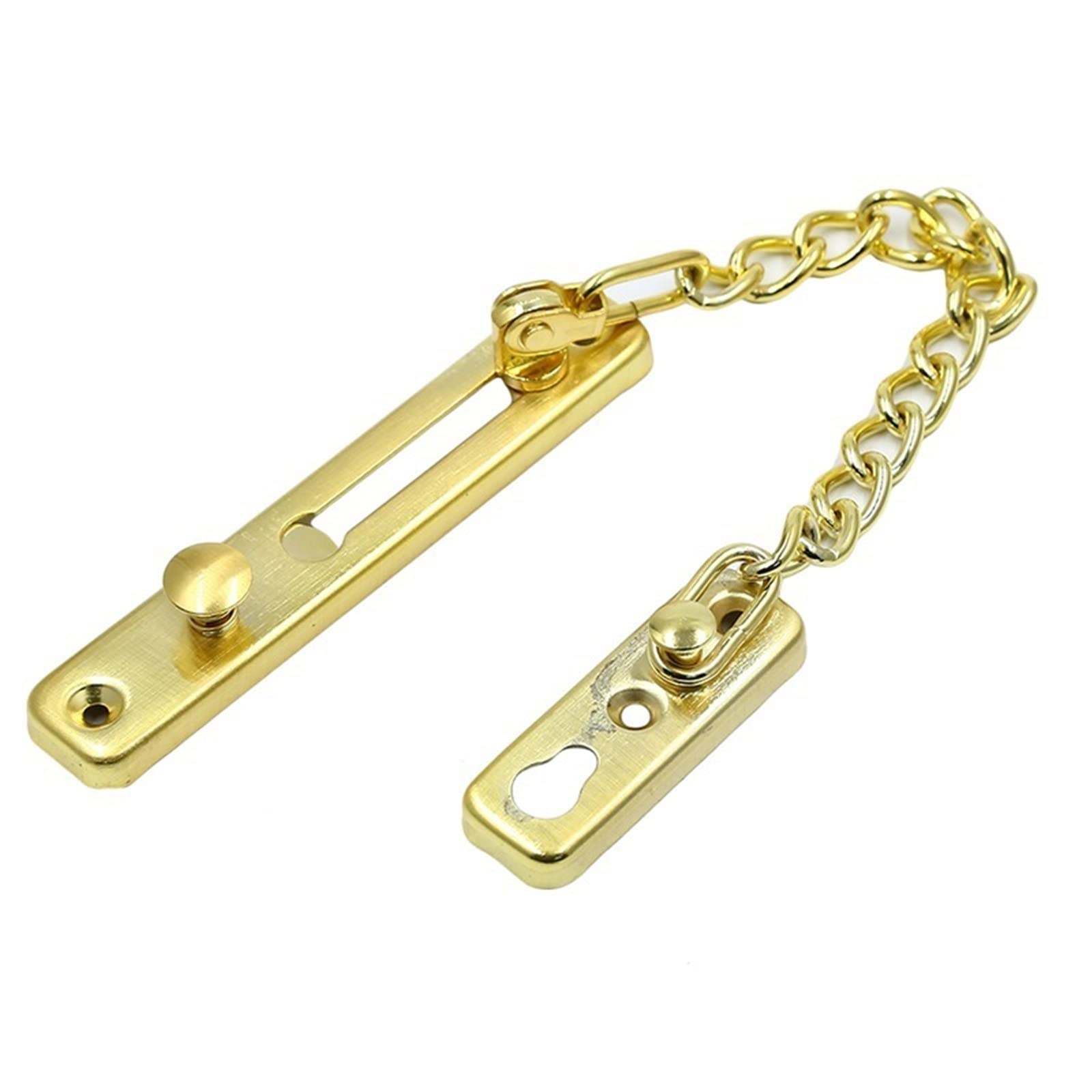 Oifaodao Gold Door Chain, Inside Door Dead Bolts Chain Lock Stainless Steel