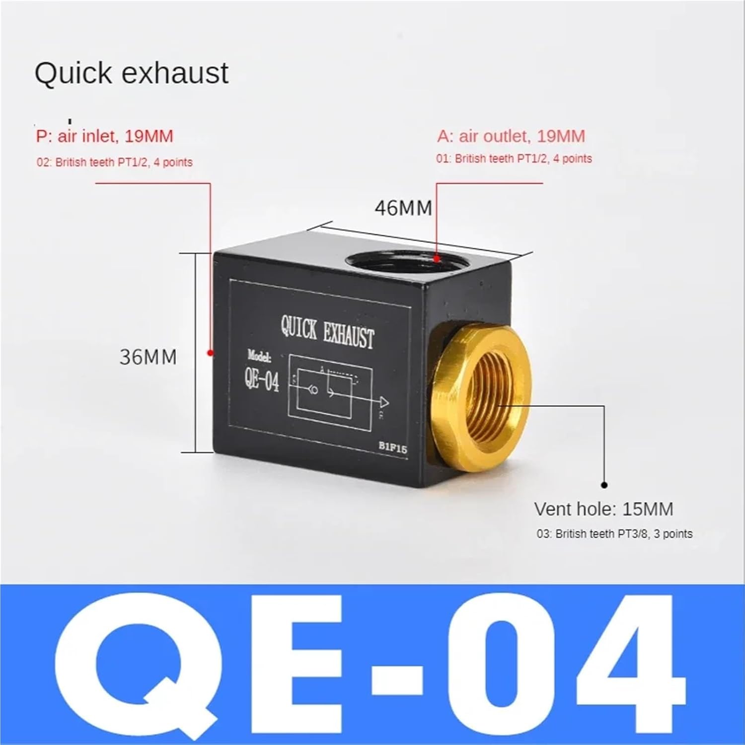 空気圧式クイック排気エアコントロールバルブ QE-01 QE-02 QE-03 QE-04 1/