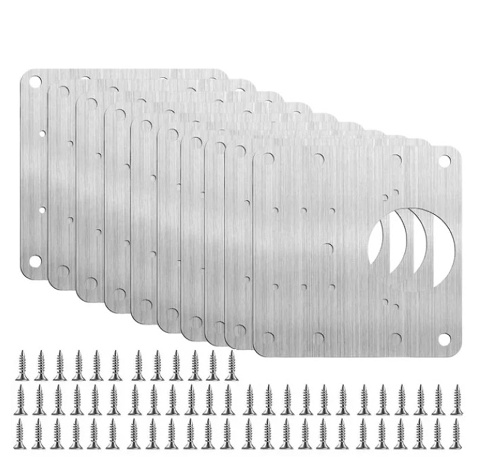Plaque de réparation charnière en acier inoxydable 9x9cm pour fixer 10 portes d'armoire