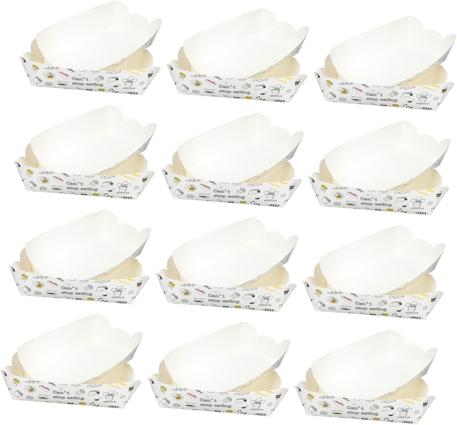 Luxshiny 100pcs Take Out Boxes Lunch Box French Fries Paper Trays for Food Chicken Popcorn French Fries Holder