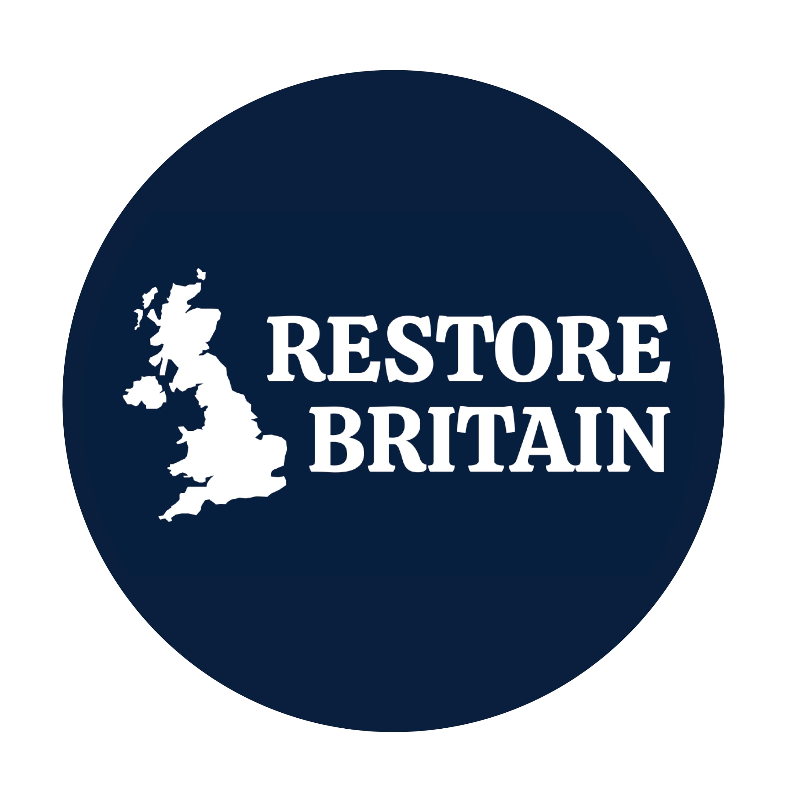 Gift Insanity White Restore Britain Official Logo - Small 10 X 56Mm Vinyl Stickers