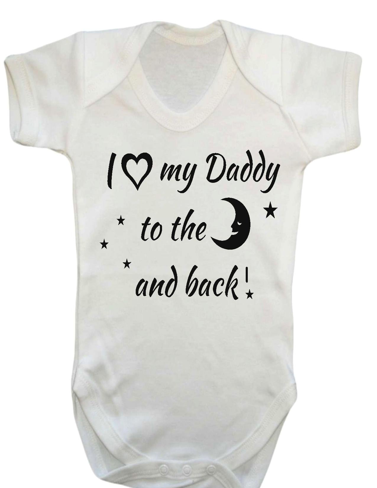 Danni Rose I love My Daddy to the moon and back baby Vest Bodysuit boy girl (3-6 mths)