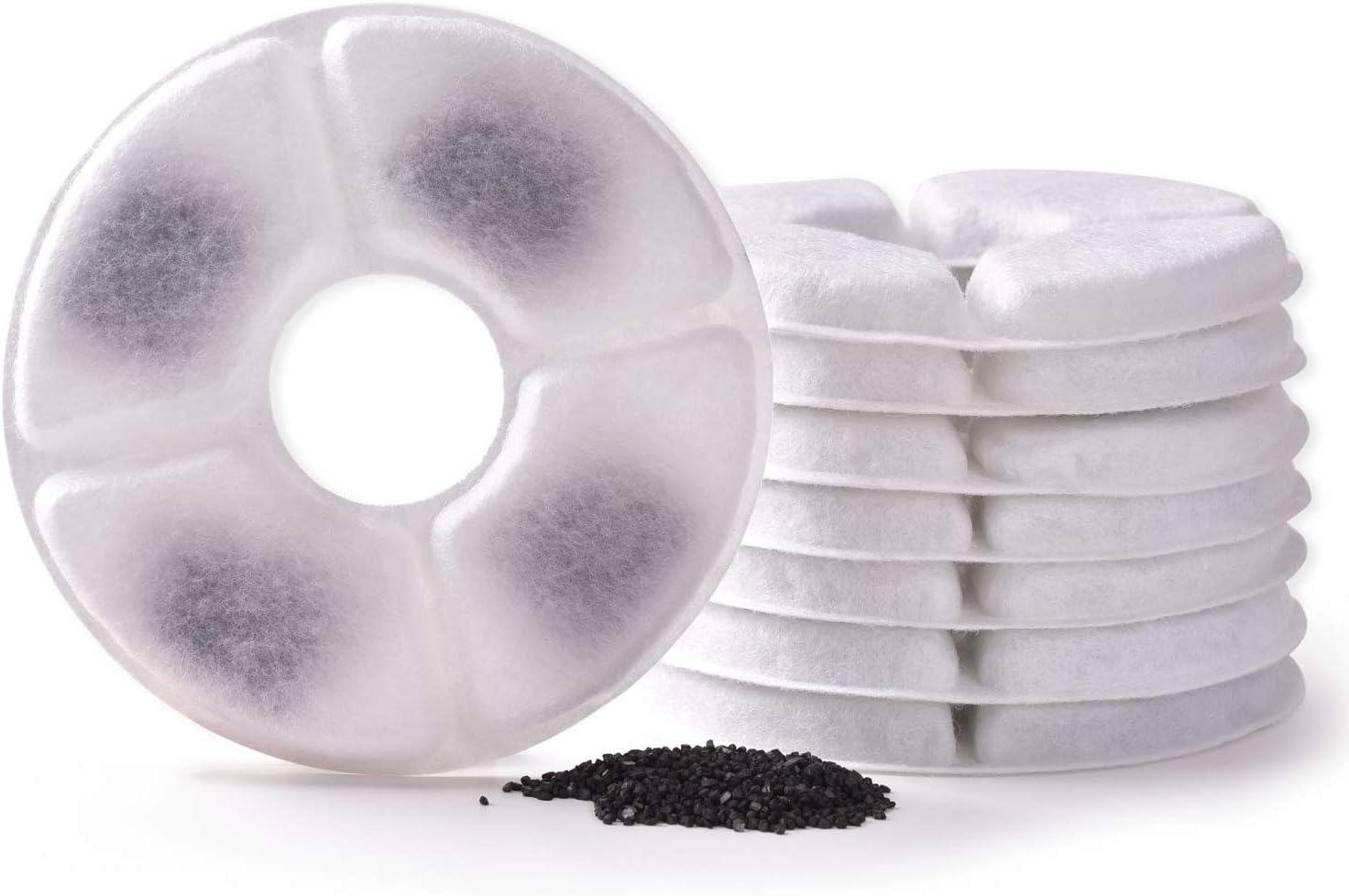 Rarloner 8 Pack Pet Fountain Filters for 1.6L Cat Water Fountain, Activated Carbon, Compatible with YOUTHINK, HOMMII, ISYOUNG, KOALAD, HAPPYPAPA, Other Brands