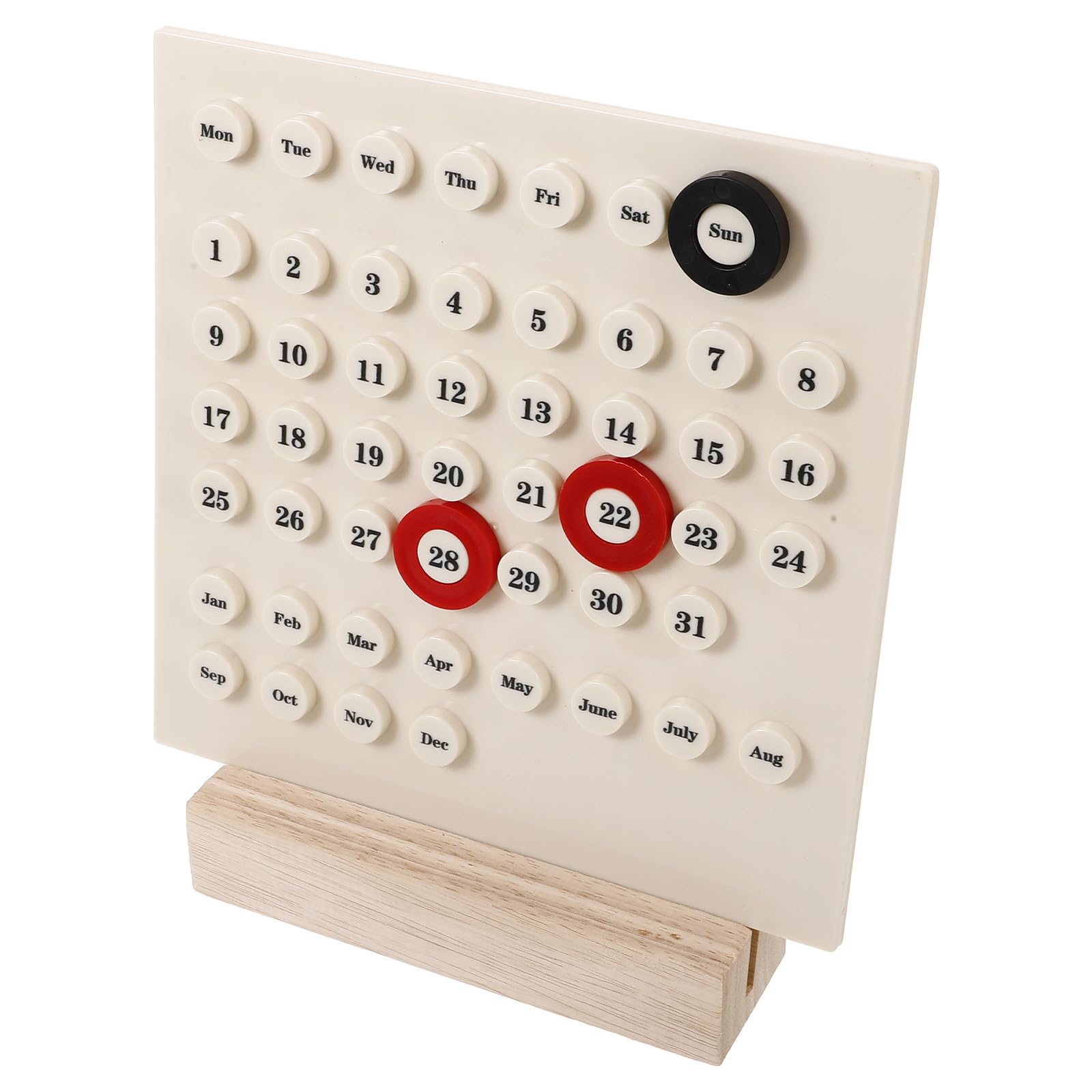 SHINEOFI 5 Stück Standkalender und Kunststoff im Vintage Stil für Zuhause | Beige Farbton, Dekoratives Tischobjekt, Funktionaler Kalender mit Doppelnutzen