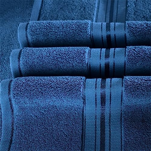 Serviette de bain en coton absorbant gris 34x75 cm pour couple - 5