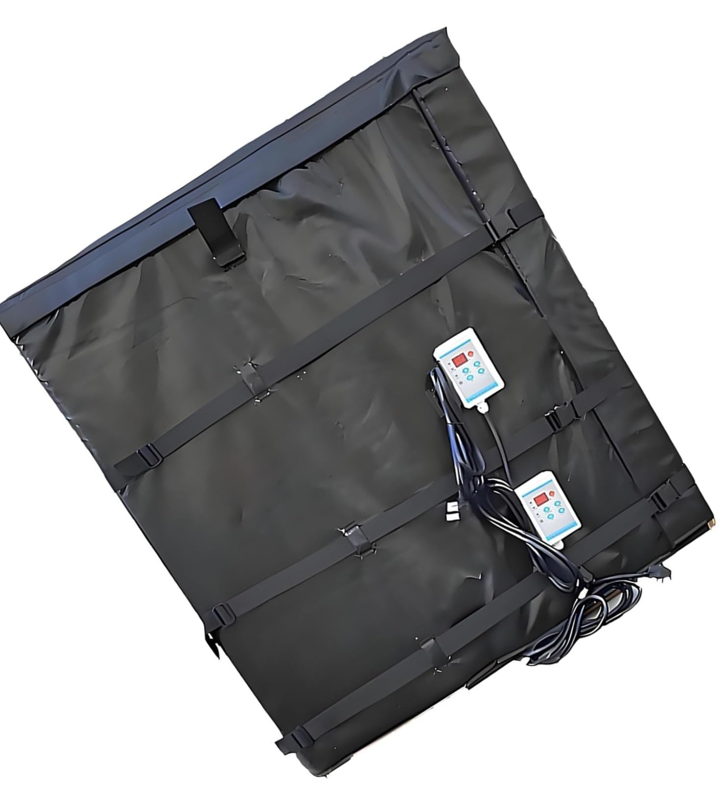 Koc grzewczy IBC Tote 55/275 galonów, regulowany w zakresie 0-150 ℃, zdejmowana górna pokrywa, 1 szt.(Black,275gal/1000L120°C)