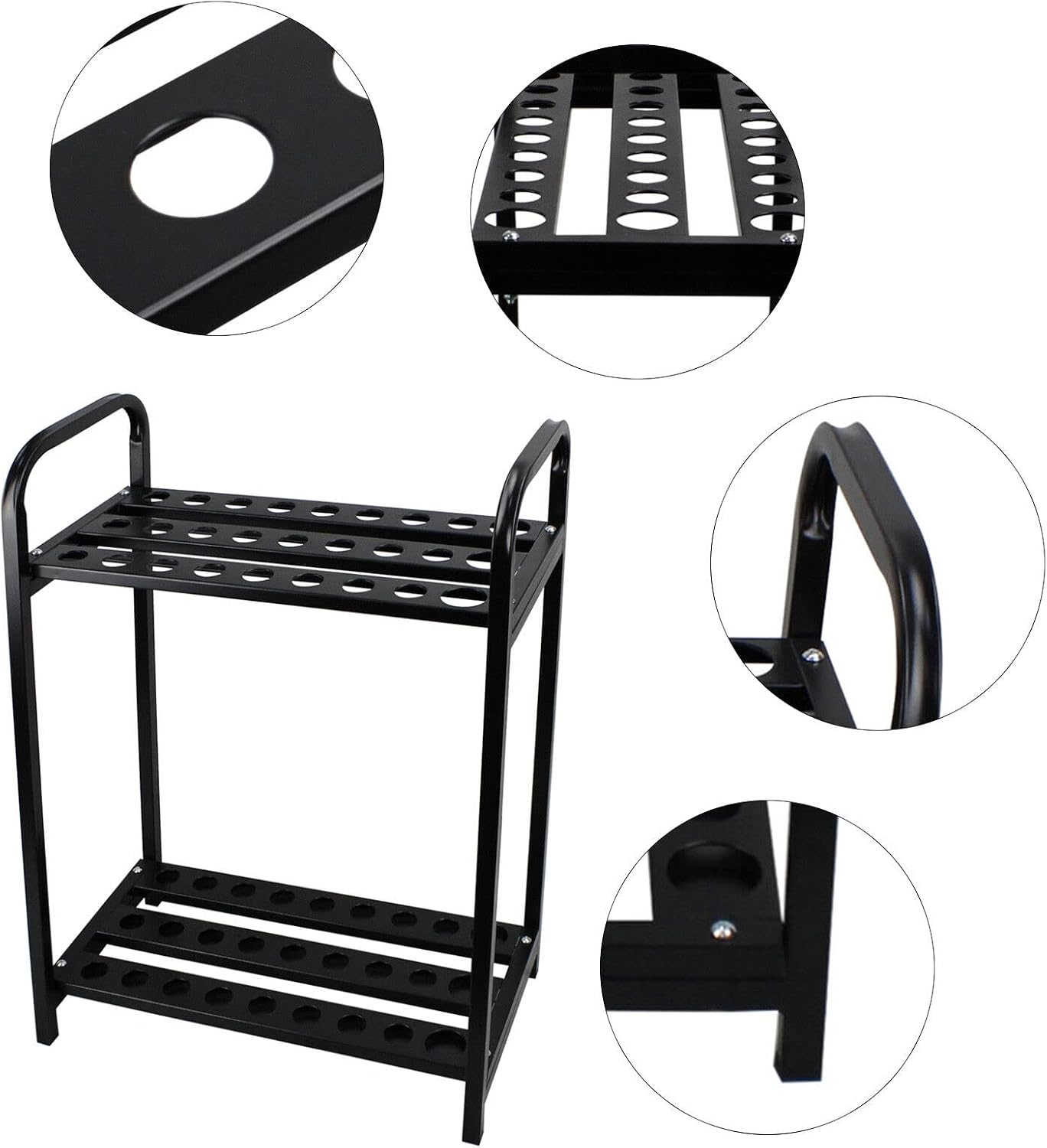 Golf 27-Hole Club Holder & Organizer, Black Steel, 27 Holes, 1.77" & 1.3" Bore, Easy Assembly, Ideal Gift