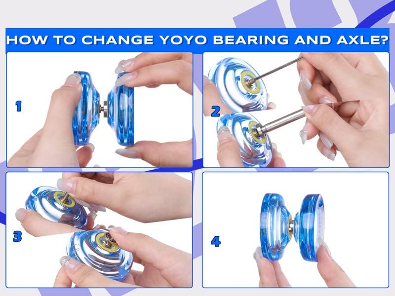 Miniatura 5 de MAGICYOYO Yoyos responsivos para niños principiantes, paquete de 2 Pro Yoyo, truco de doble función, Yoyo V3 + Yoyo K2 de cristal con 12 cuerdas de