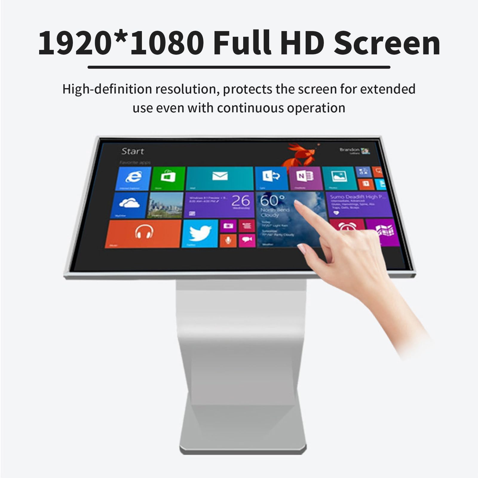 Borne D'affichage Dynamique avec écran Tactile Capacitif Multipoint 22/32 Pouces, écran LCD Interactif pour La Navigation en Centre Commercial Silver-22Inch