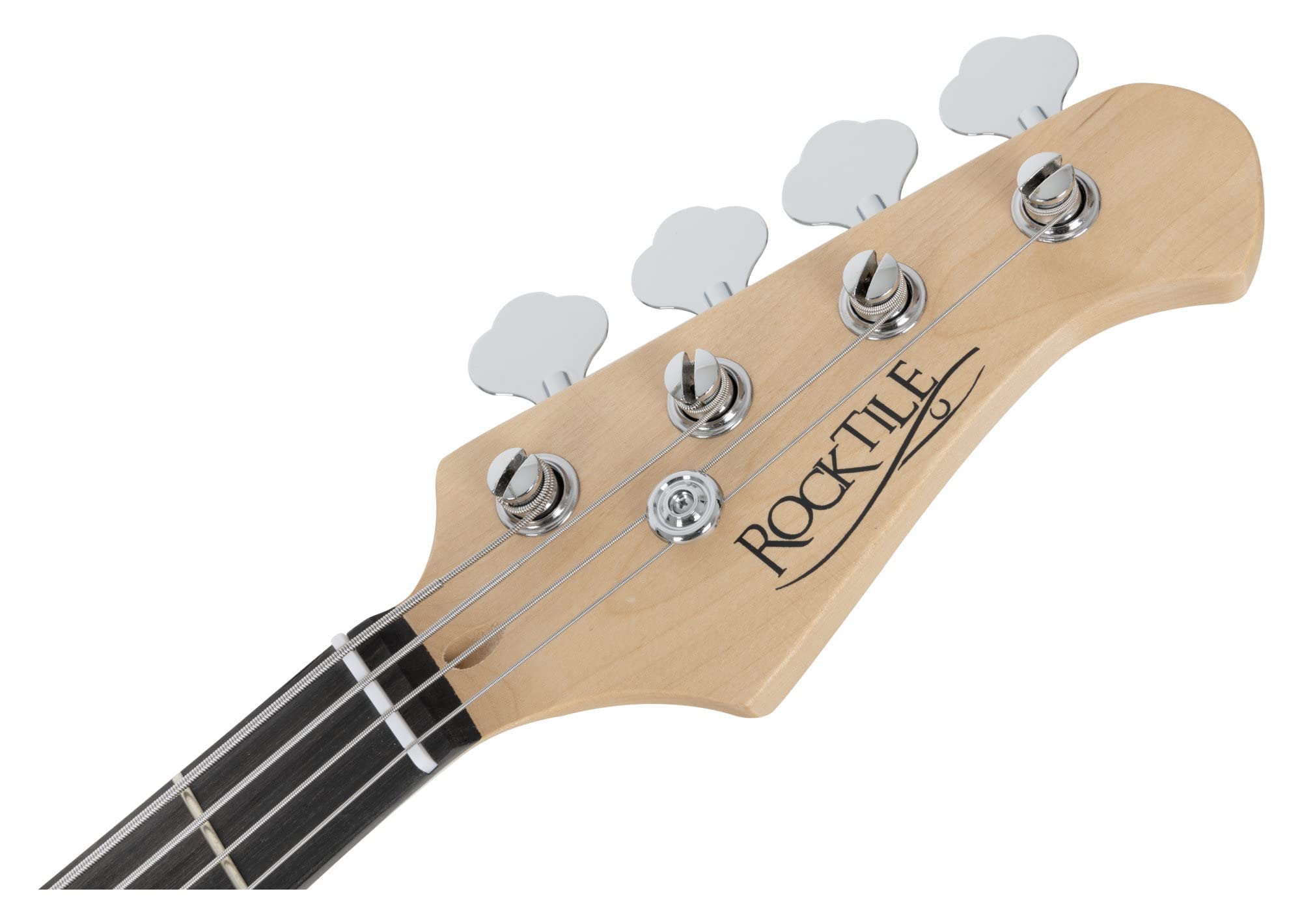 Rocktile Pro JB-30BK 70's Deluxe E-Bass Black, Jazz-Style E-Bass, 20 Bünde | 2 Single-Coil Tonabnehmer, 2 Volume-/ 1 Toneregler, Griffbrett: Engineered Wood, Hals: Ahorn, Body: Pappel, Chrom-Hardware