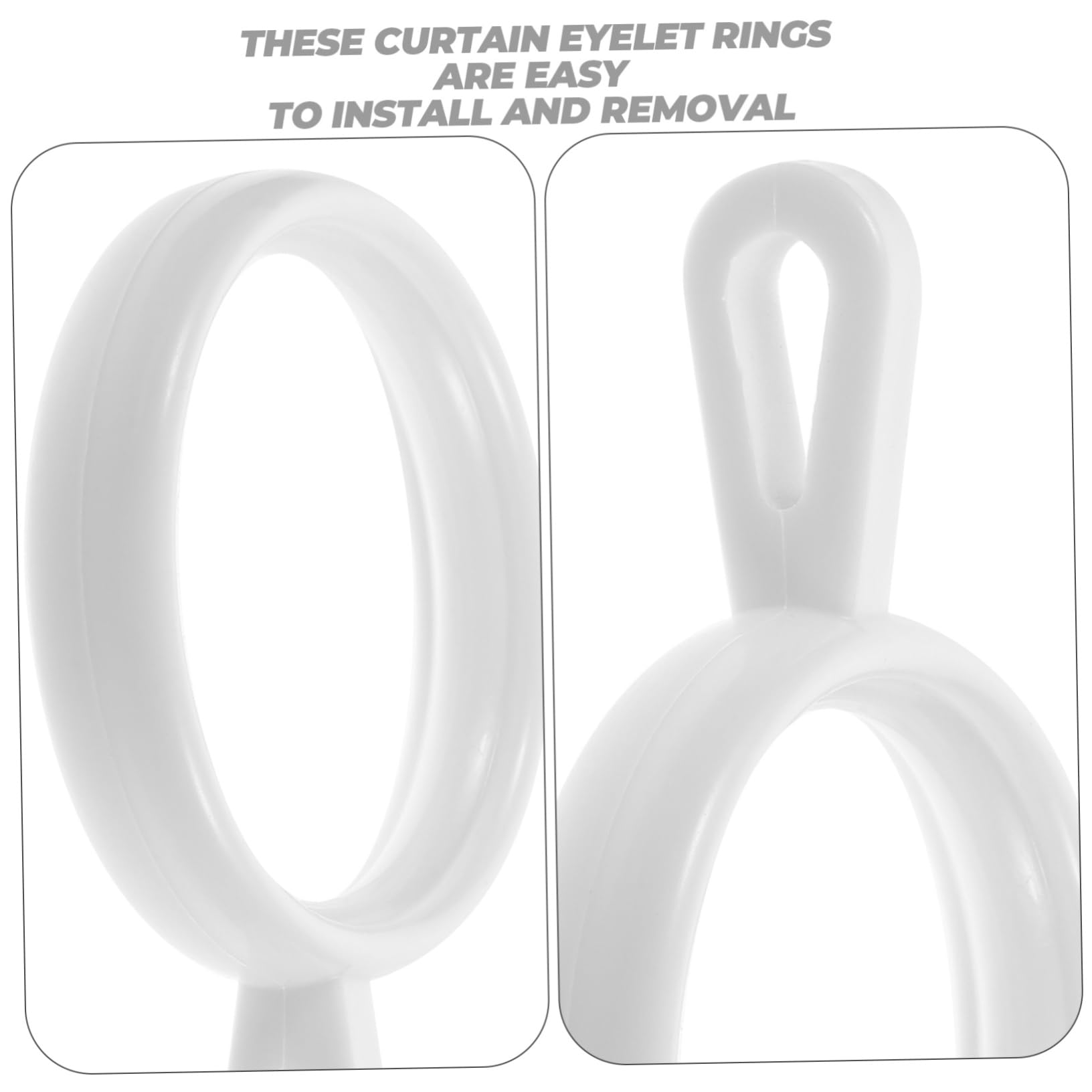 Anneaux à Œillets de Fixation pour Rideaux, 190 Pièces en PP Blanc