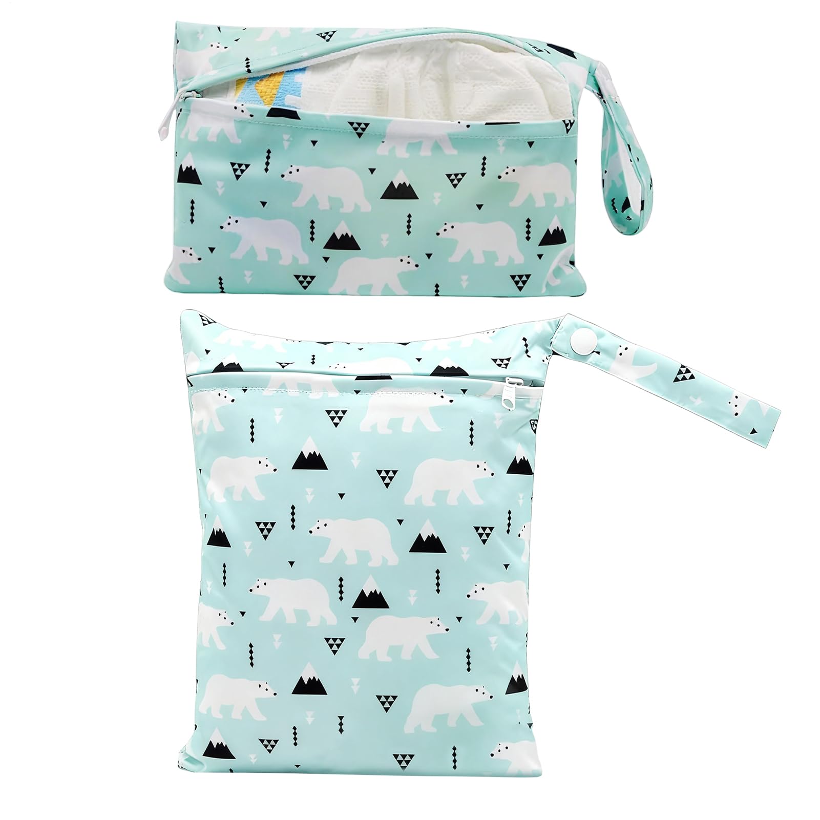 Sac à Langer Réutilisable à Fermeture Éclair en Tissu Humide et Sec pour Maillots de Bain, Lingettes, Vêtements