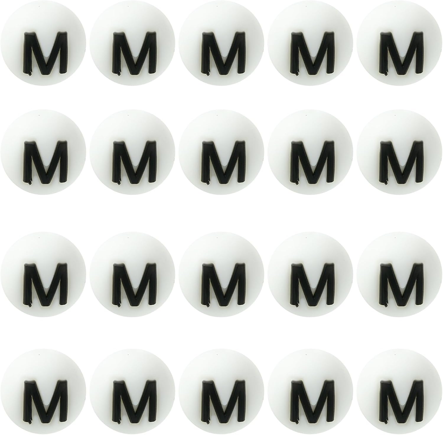 15mm Silicone Letter Beads for Keychain Making, Letter T, 20 Pcs image 5