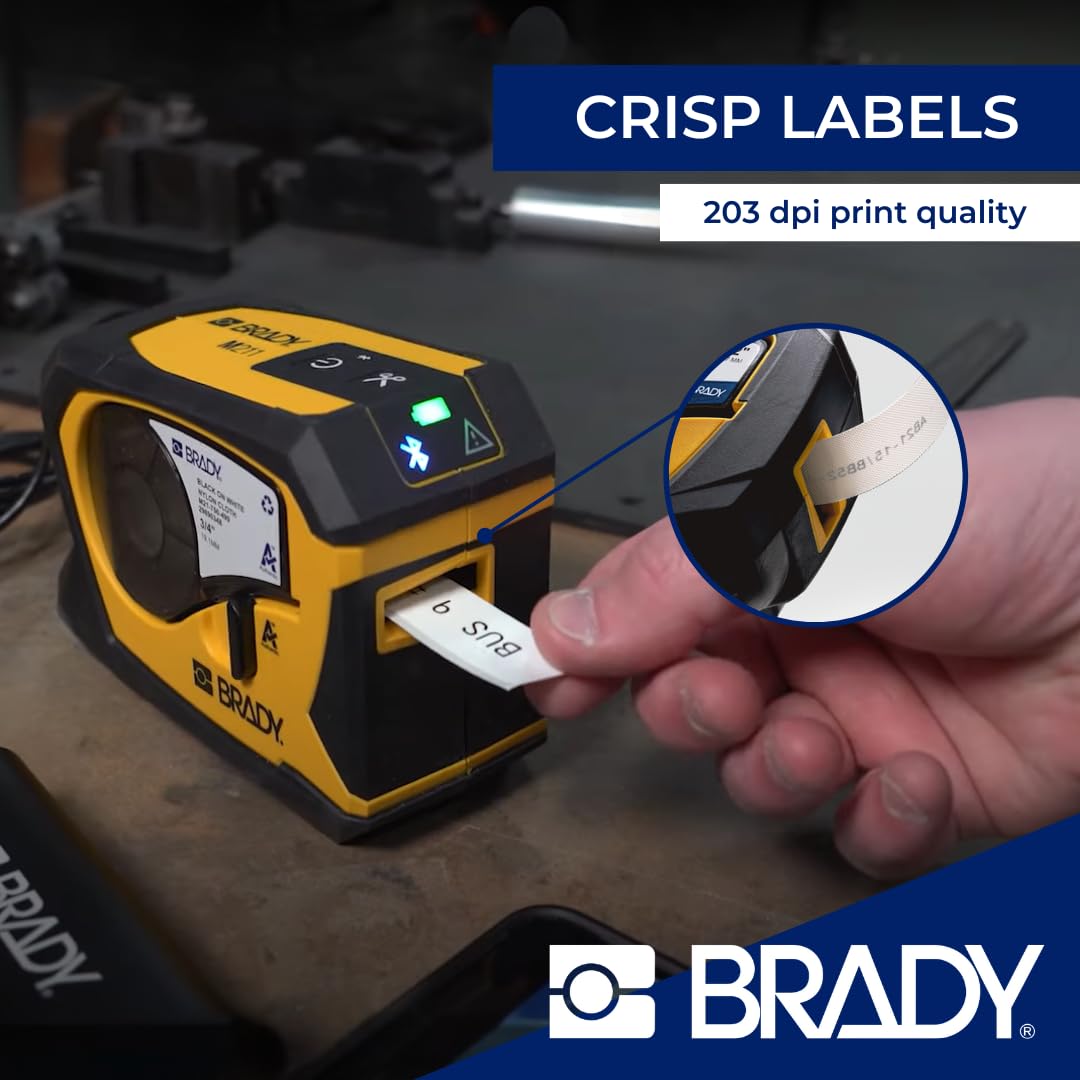 Brady Stampante per etichette M211-EU-UK-US – Dispositivo di etichettatura portatile per cavi, fili e superfici – INCL. 1 cartuccia M21-750-499 e cavi EU, UK, US