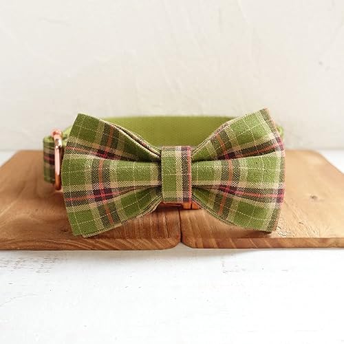 Miniatura 5 de PETDURO Collares de perro a cuadros personalizados con hebilla de metal grabada, personalizables para perros grandes, medianos y pequeños, correa y