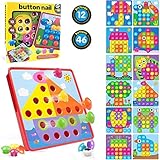 【 Ideales Geschenk für Kinder 】 Mosaik Steckspiel kann nicht nur die Vorstellungskraft der Kinder trainieren, sondern auch ihre motorischen Fähigkeiten, Hand-Augen-Koordination, Farben und Mustererkennung entwickeln.