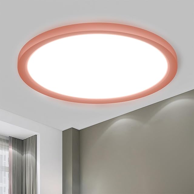 LQWELL® Lampa Sufitowa LED, Wodoodporna Lampa Łazienkowa IP44 Okrągła Płaska 18W 6000K 1600lm Cienka Do Salonu Łazienka Sypialnia Kuchnia Piwnica Biuro, 220 * 24mm