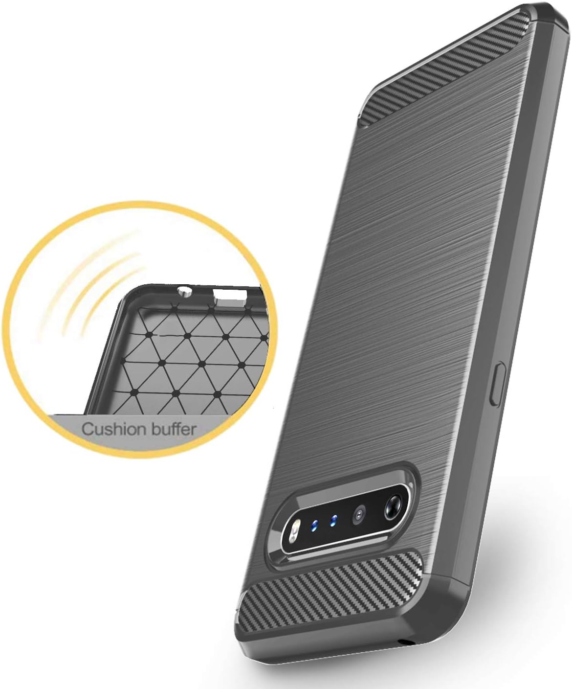 Dzxouui Compatible with LG V60 ThinQ Case (Not Fit LG V50) Protective Cover Shockproof Soft TPU Phone Cases for LG V60 ThinQ(DL-Gray)