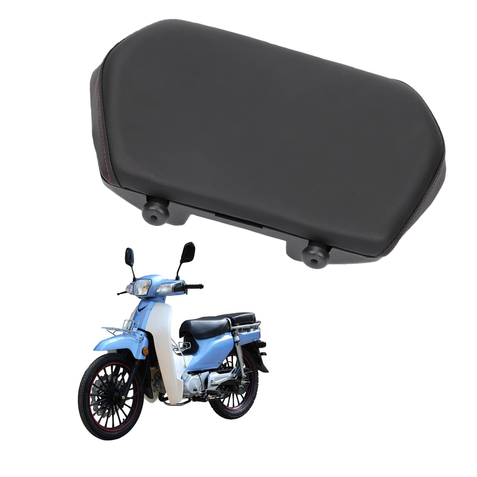 Ejoyous Tylne Oparcie Pasażera Motocykla, Podkładka Oparcia z Pianki ze Skóry PU ze Wspornikiem z Tworzywa ABS i Stopu Stali, Odłączana Podpórka dla Kierowców Motorowerów ATV Scooter Cruiser Cruiser
