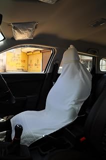 Monbest A New 100% Car Towel Seat Cover Accessories Front & Rear 100% Pure Cotton Fabric (Pack of -1) (White) Price In India