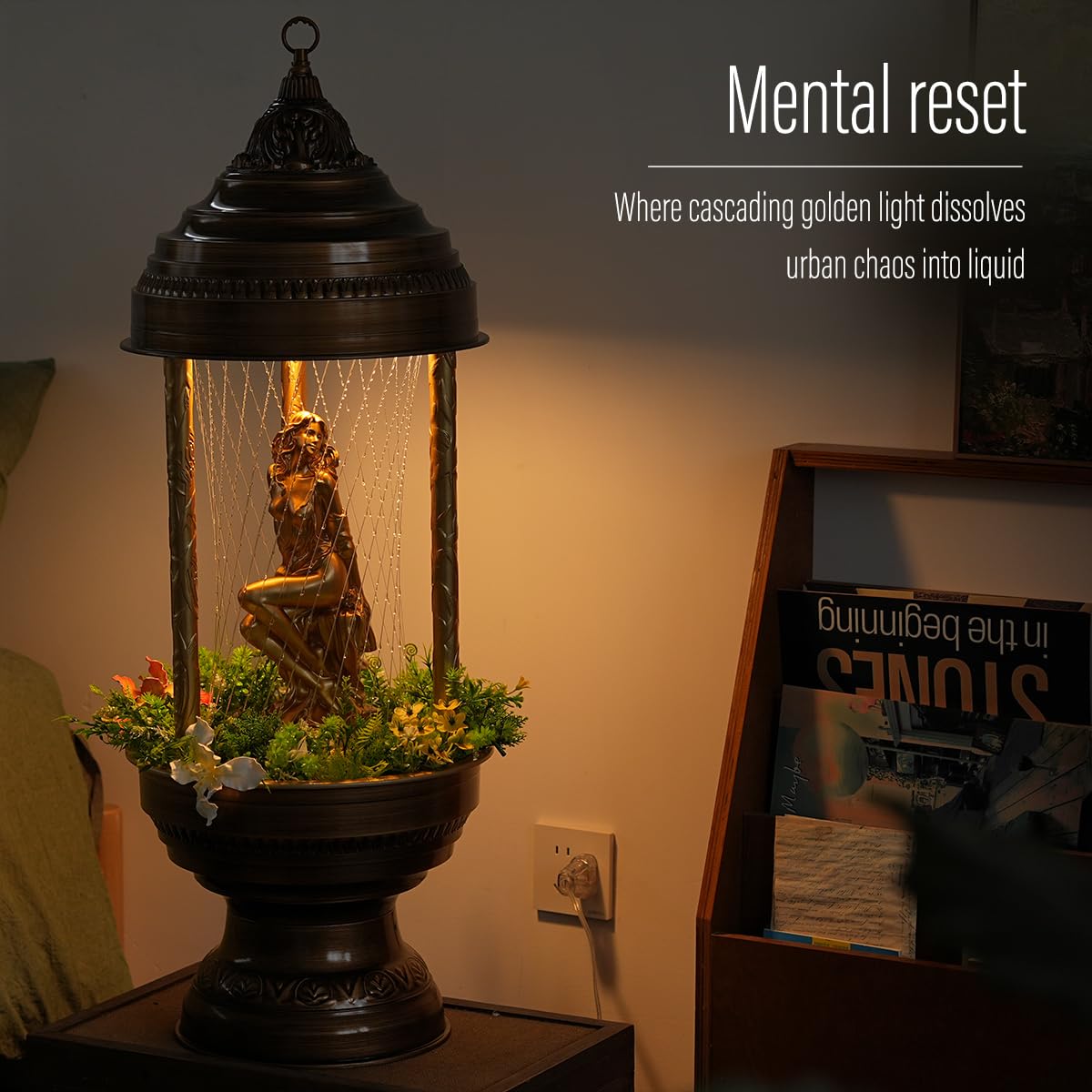 LumiRuiss Oil Rain Lamp & Creative Lamp | The Little Mermaid Romantic Series-Single Line Version (13×13×36 In) | Mood Lighting for Home, Galleries, Coastal Restaurants & Boutique Resorts