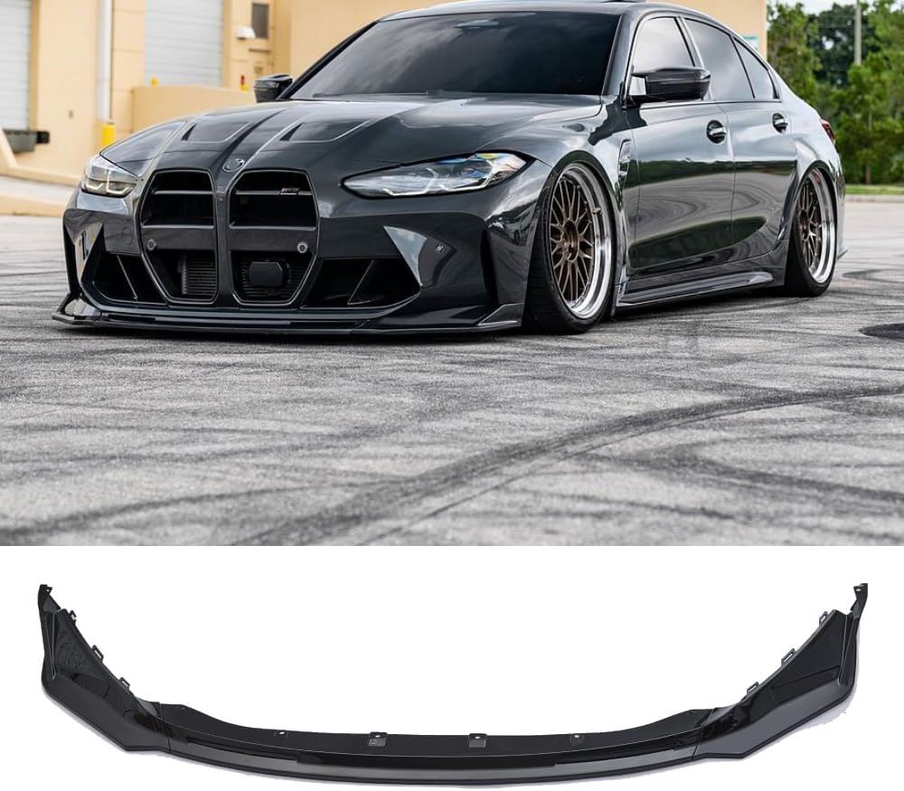 - Front Bumper Lip Splitter For BMW G80 M3 G82 M4 2021-2026 V Style (Gloss Black)