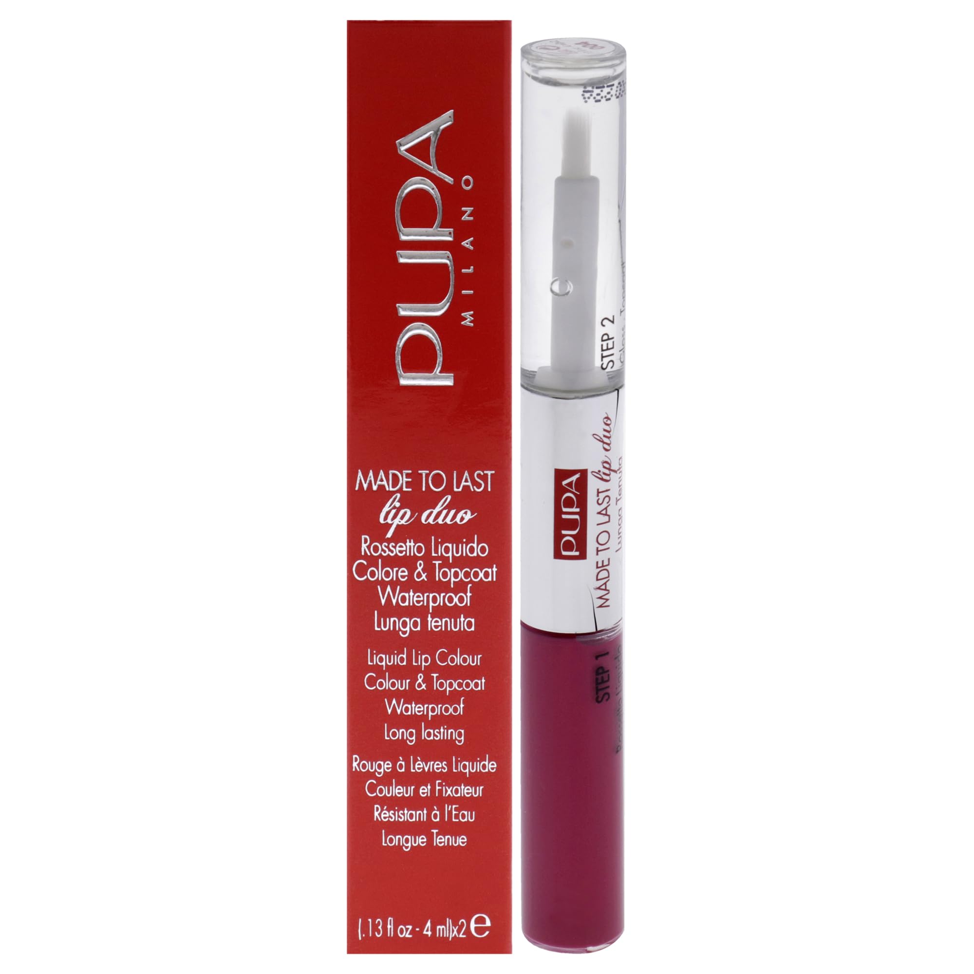Pupa Milano - Made to Last - Waterproof Liquid Lipstick Duo, Soft Touch Effect - 004 - Geranium Fuchsia