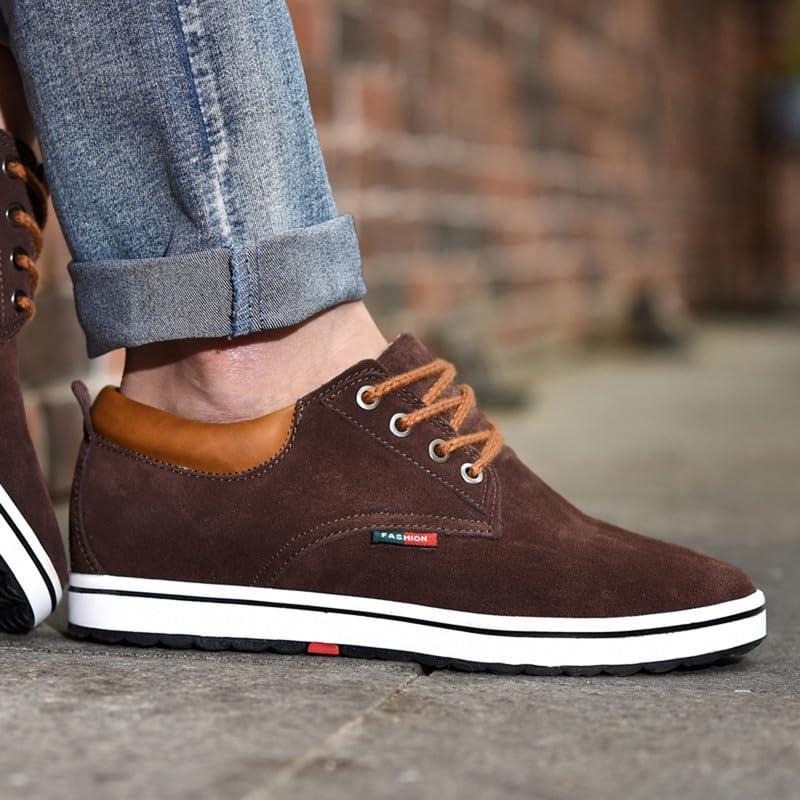 Men Elevator Sneakers Invisible Height Increasing 2.4 Inches Taller Elevator Sports Women Mesh Breathable Outdoor Lace up Fashion Shoes Coffee403