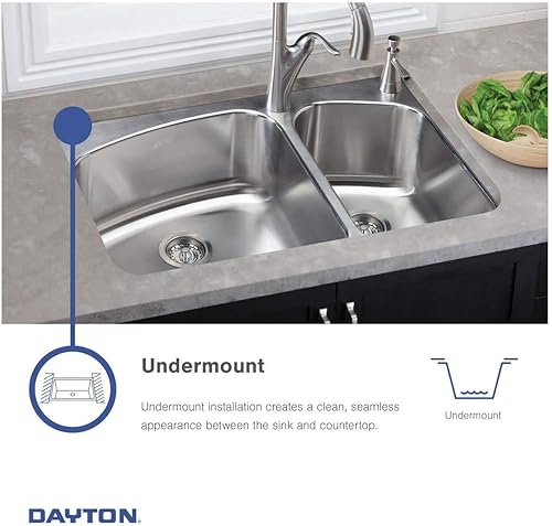 Miniatura 7 de Dayton DCFU3118 - Fregadero de acero inoxidable con doble cuenco