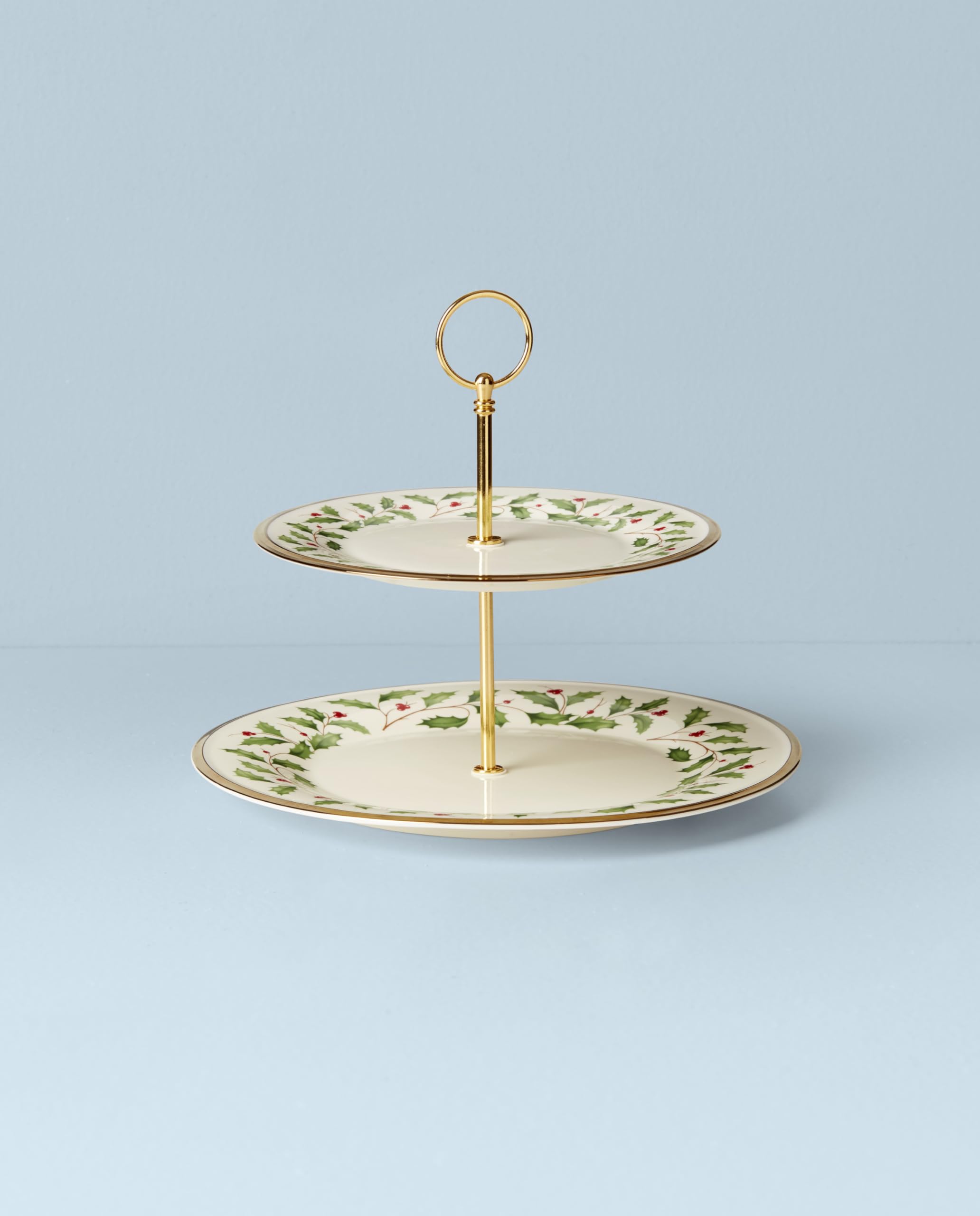 Amazon.com | Lenox Holiday Porcelain 2-Tier Christmas Serving Tray
