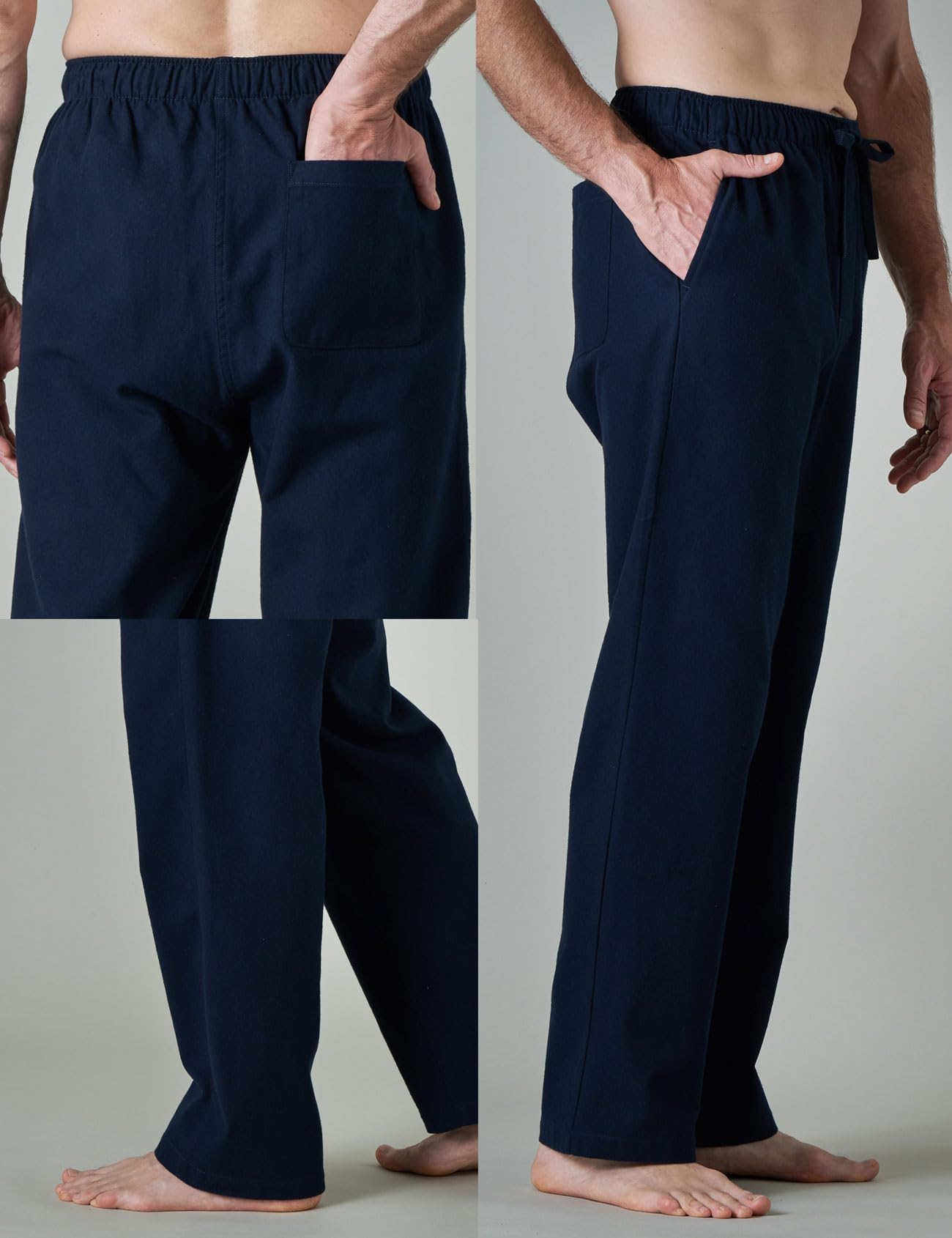 LAPASA Pantaloni Pigiama Uomo a Quadri, Pantaloni da Casa Lunghi Comodi con Tasche Laterali (M39 Flanella di Cotone / M128 Micropile)