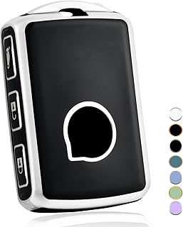 OFF WE GO Car Key Case with Volvo Remote Case Compatible with C30 S60 S80 S90 V60 V70 V90 XC40 XC60 XC70 XC90 S60L T5 T6 T8 4 Buttons TPU Key Card Case, Silver Black