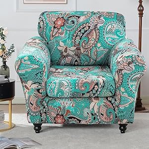 Lamberia Printed Sofa Cover High Stretch Sofa Slipcovers 2 Piece Armchair Slipcover with One Separate Cushion Cover Elastic Bottom Floral Pattern Pet Friendly(Green, Armchair) Lamberia Printed Sofa Cover High Stretch Sofa Slipcovers 2 Piece Armchair Slipcover with One Separate Cushion Cover Elastic Bottom Floral Pattern Pet FriendlyGreen Armchair